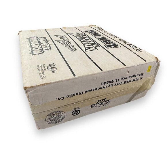 Vintage Tim Mee Toys Dinosaur Mountain Playset With Box Figures Cavemen Made USA - Picture 5 of 6